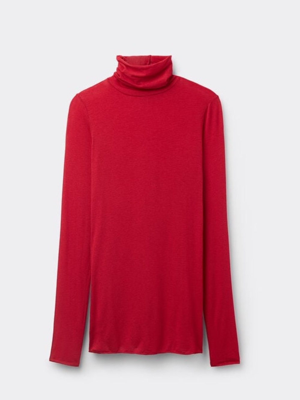 Intimissimi Modal Cashmere Ultralight High Neck Turtleneck Top in Red